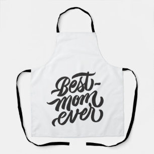 Best mam Ever Black and White Script Typography Schort