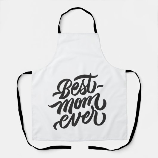 Best mam Ever Black and White Script Typography Schort (Voorkant)