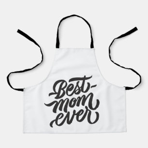Best mam Ever Black and White Script Typography Schort