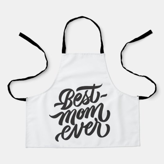 Best mam Ever Black and White Script Typography Schort (Voorkant)