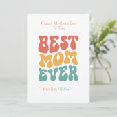 Best mam Ever Colorful Retro Typografie Kaart (Staand voorkant)