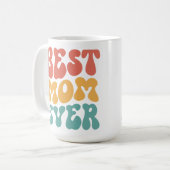 Best mam Ever Colorful Retro Typografie Koffiemok (Voorkant links)