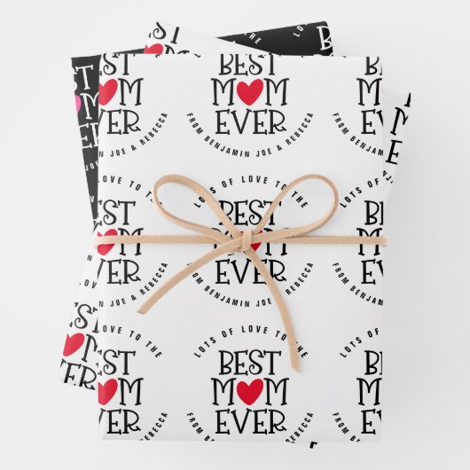 Best mam Ever Custom Black White Inpakpapier Vel (In situ)