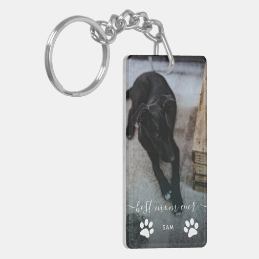 Best mam Ever Custom Dog Photo Sleutelhanger (Voorkant Links)