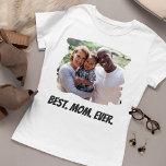 Best mam Ever Custom Family Foto Moederdag T-shirt<br><div class="desc">Creëer uw persoonlijke Moederdag cadeau t-shirt met uw aangepaste foto en tekst.</div>