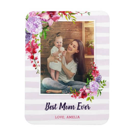 Best mam Ever Custom Moederdag Foto Magneet (Verticaal)