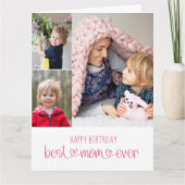 Best mam Ever Cute Typografie 3 Foto Kaart (Voorkant)