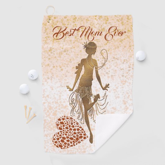 Best mam Ever Dancer Spiral Heart Moederdag Fun Golfhanddoek (Insitu)