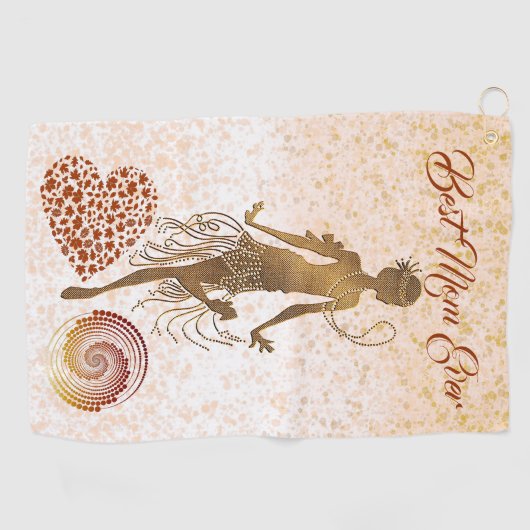 Best mam Ever Dancer Spiral Heart Moederdag Fun Golfhanddoek (Horizontaal)