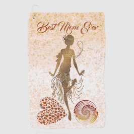 Best mam Ever Dancer Spiral Heart Moederdag Fun Golfhanddoek