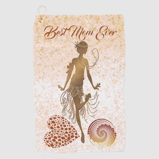 Best mam Ever Dancer Spiral Heart Moederdag Fun Golfhanddoek (Voorkant)