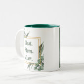 Best mam Ever Elegant Botanical Photo Moederdag Tweekleurige Koffiemok (Voorkant links)