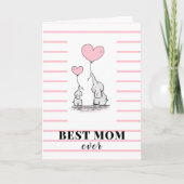 Best mam Ever Elephant Love Moederdag  Kaart (Voorkant)