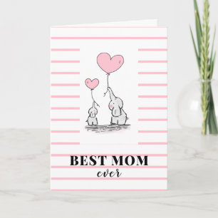 Best mam Ever Elephant Love Moederdag  Kaart