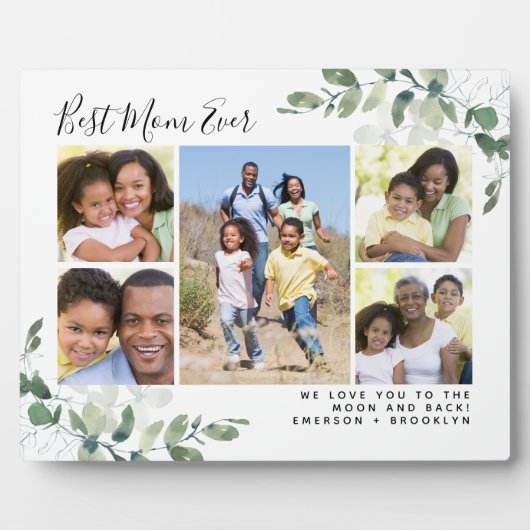 Best mam Ever Eucalyptus Photo Collage Fotoplaat (Voorkant)