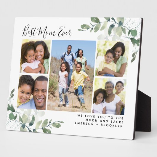 Best mam Ever Eucalyptus Photo Collage Fotoplaat (Zijkant)