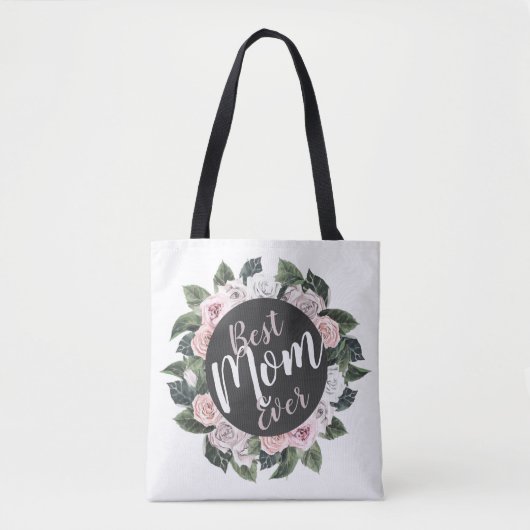 Best mam Ever Floral Foto Canvas tas (Voorkant)
