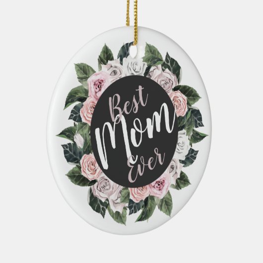 Best mam Ever Floral Foto Keramisch Ornament (Rechts)