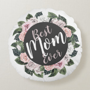 Best mam Ever Floral Foto Rond Kussen
