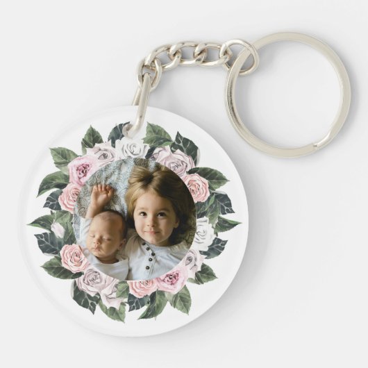 Best mam Ever Floral Foto Sleutelhanger (Achterkant)