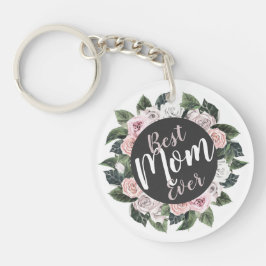 Best mam Ever Floral Foto Sleutelhanger