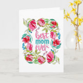 Best mam Ever Floral Moederdag Kaart (Gele Bloem)