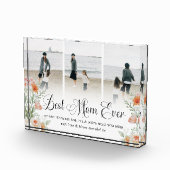 Best mam Ever Floral Photo Collage Glass Block Fotoblokken (Rechts)