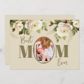 Best mam Ever Floral Photo Flat Holiday Kaart (Voorkant / Achterkant)
