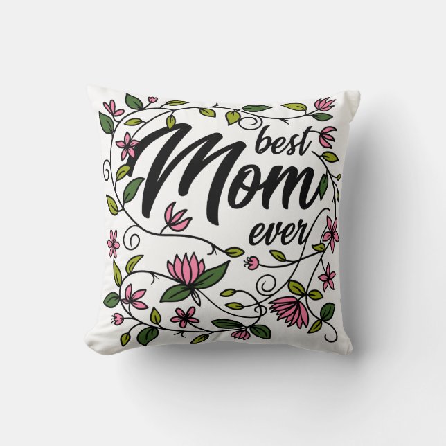 Best mam Ever Floral Pillow Kussen (Voorkant)