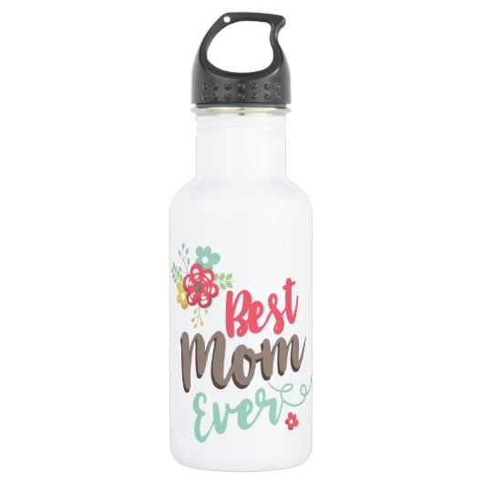 Best mam Ever Floral Waterfles (Voorkant)