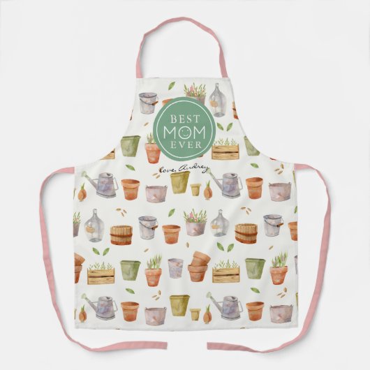 Best mam Ever Gardening Tool Pattern Apron Schort (Voorkant)
