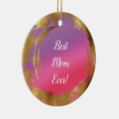 Best mam Ever Girly Chic Pink Gold Keramisch Ornament (Rechts)