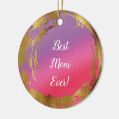 Best mam Ever Girly Chic Pink Gold Keramisch Ornament (Links)