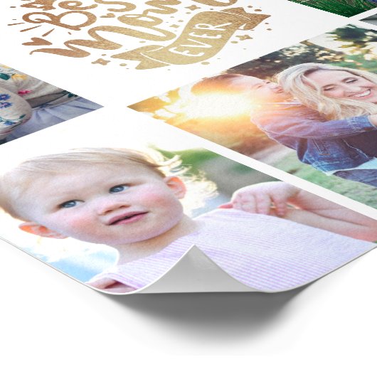 Best mam Ever Gold Photo Collage Keepomwille Poste Poster (Hoek)