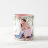 Best mam Ever Greenery Floral Moeder Baby Foto Mok (Midden)