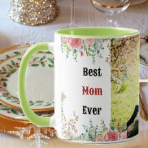 Best mam Ever Greenery Floral Moeder Baby Foto