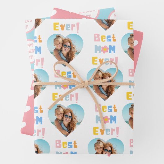 Best mam Ever Happy Moederdag Photo Inpakpapier Vel (In situ)
