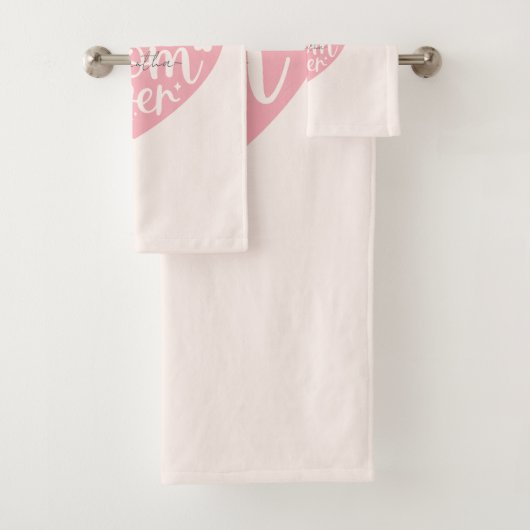 Best mam Ever Heart Bad Handdoek (Insitu)