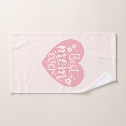Best mam Ever Heart Bad Handdoek (Handdoek)