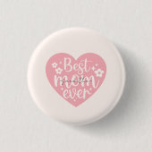 Best mam Ever Heart Ronde Button 3,2 Cm (Voorkant)