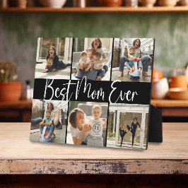 "Best mam Ever" Keepslag 6 Foto Collage Plaque Fotoplaat