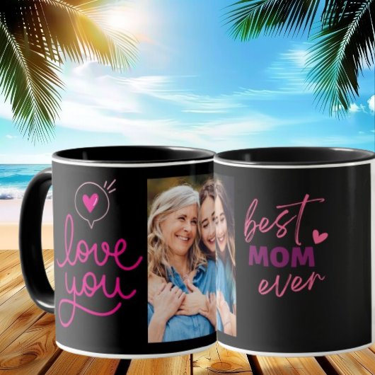 Best mam Ever Modern Black Photo Moederdag Mok