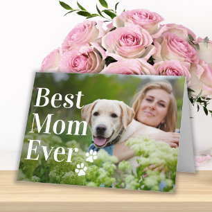 Best mam Ever Modern Custom Photo Dog Feestdagen Kaart