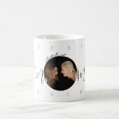 Best mam Ever Modern Floral Typografie Foto Koffiemok (Center)