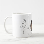 Best mam Ever Modern Floral Typografie Foto Koffiemok (Links)