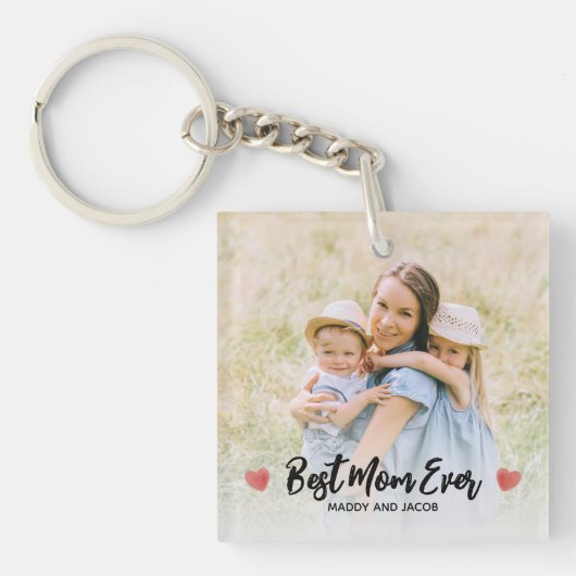Best mam Ever Modern Foto Sleutelhanger (voorkant)