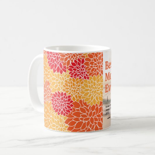 Best mam Ever Modern Photo Floral Moederdag Koffiemok (Voorkant links)