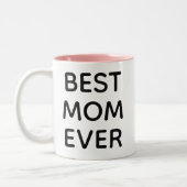 Best mam Ever Modern Typography Moederdag Gift Tweekleurige Koffiemok (Links)