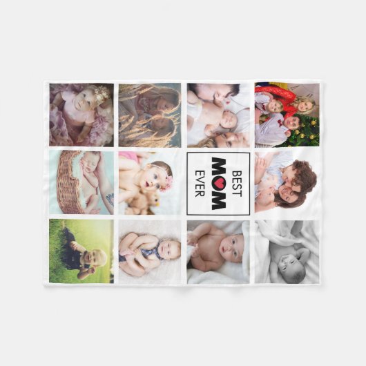 Best mam Ever Moderne Cute Photo Collage Custom Fleece Deken (Voorkant (Horizontaal))