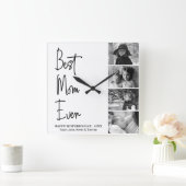 Best mam Ever Moederdag Black and White Photo Vierkante Klok (Huis)